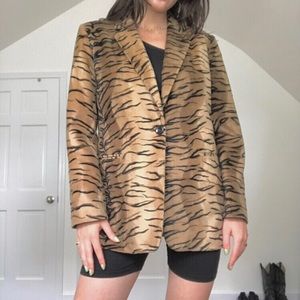 Vintage Tiger Print Blazer